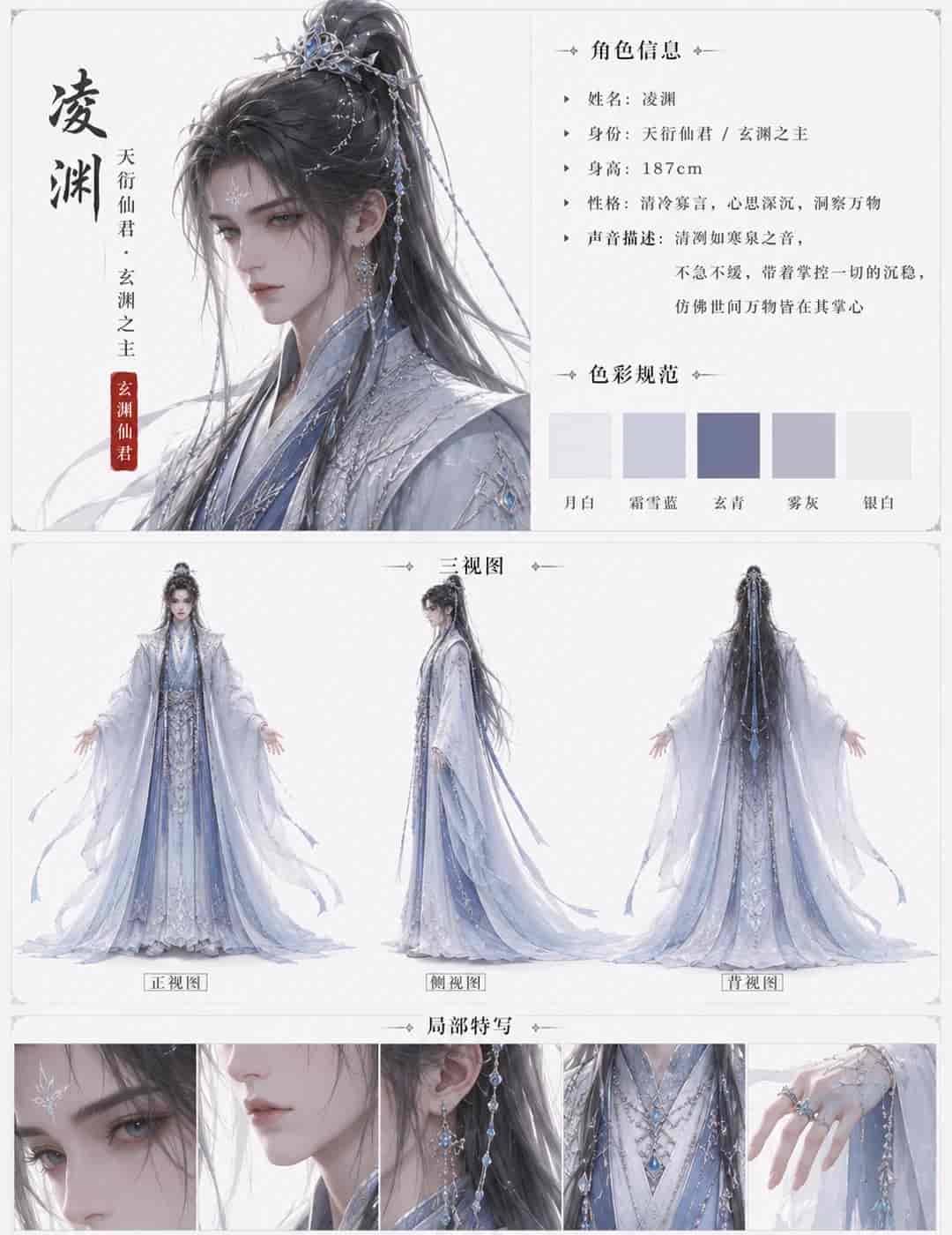 AI角色设定图万能提示词模板