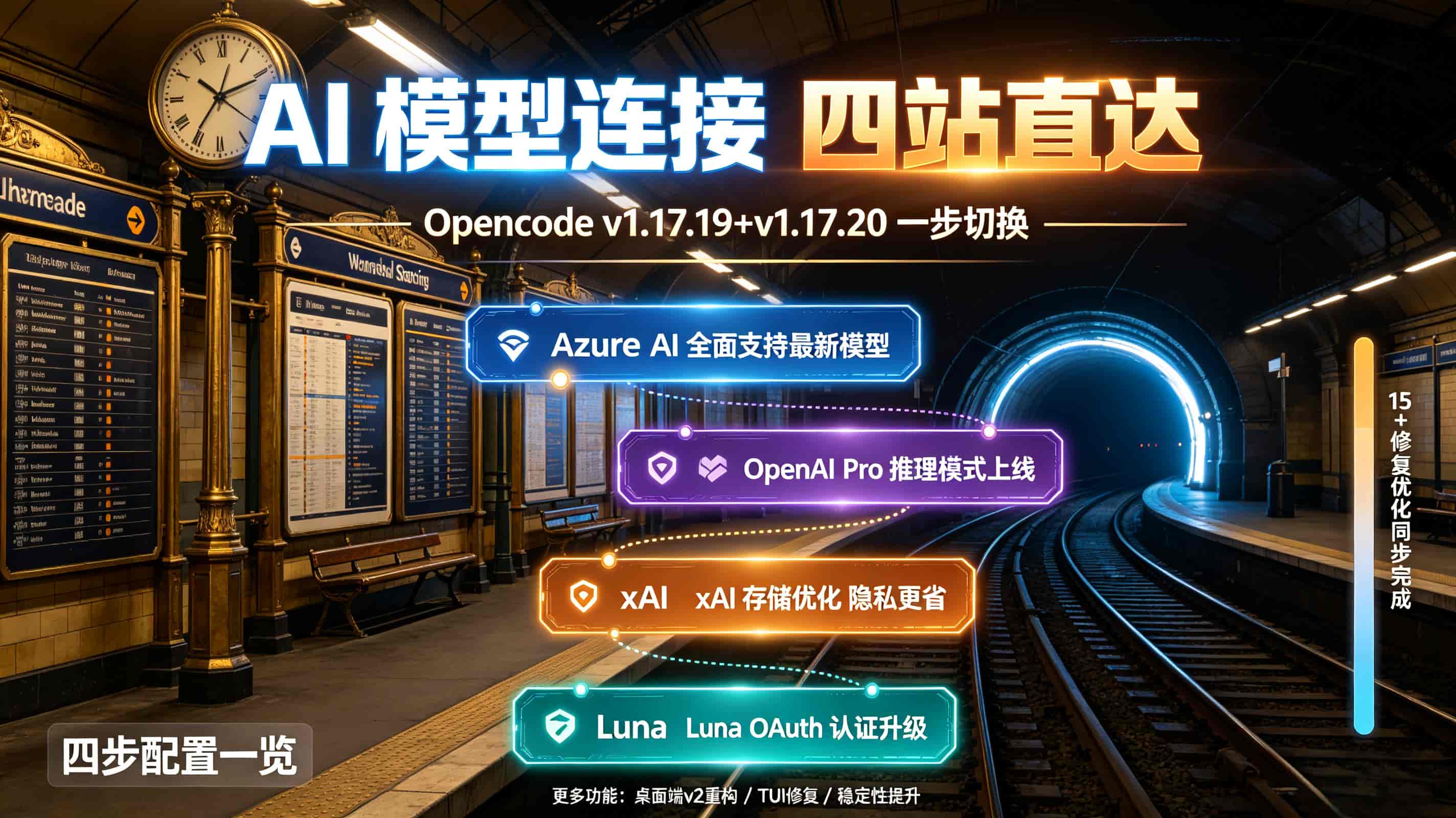 Opencode两连发更新:最新模型+桌面重构,15项修复