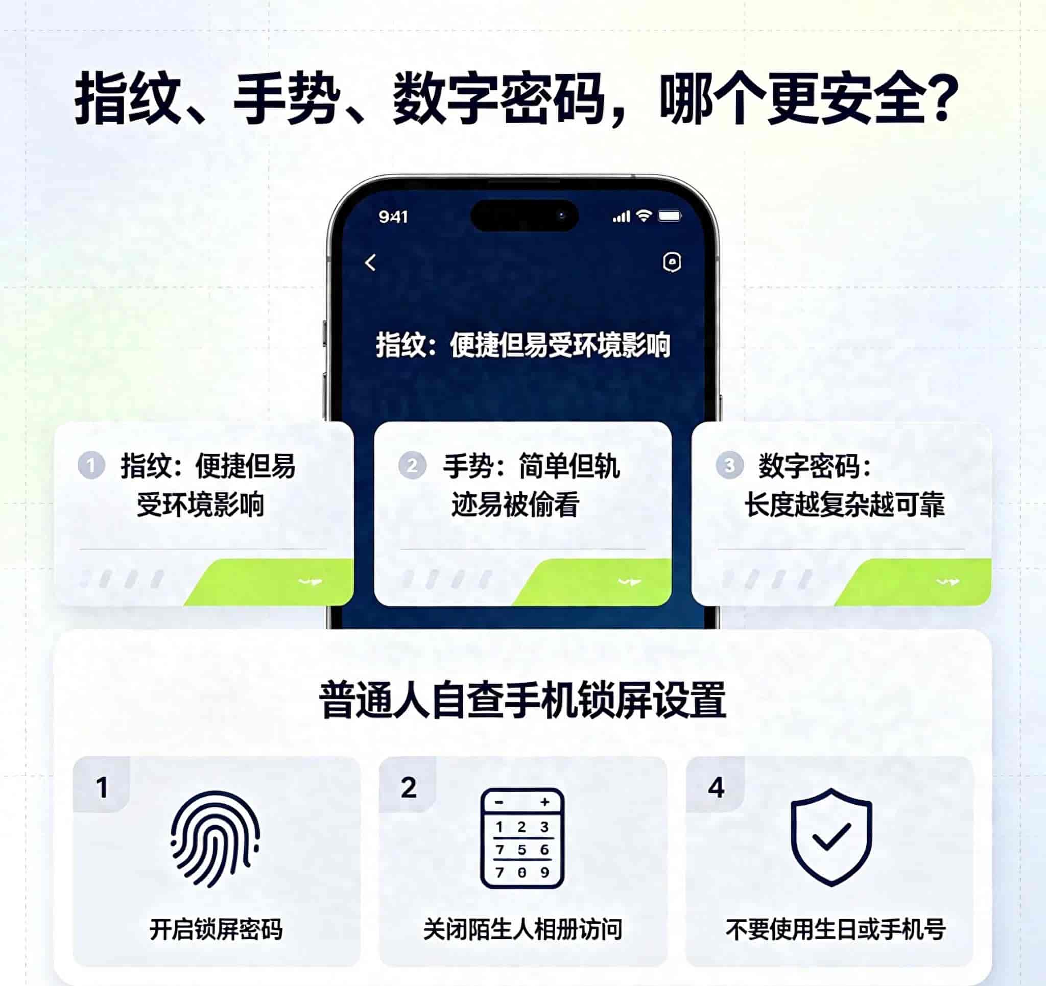 指纹、手势、数字密码哪个更安全?普通人自查手机锁屏设置