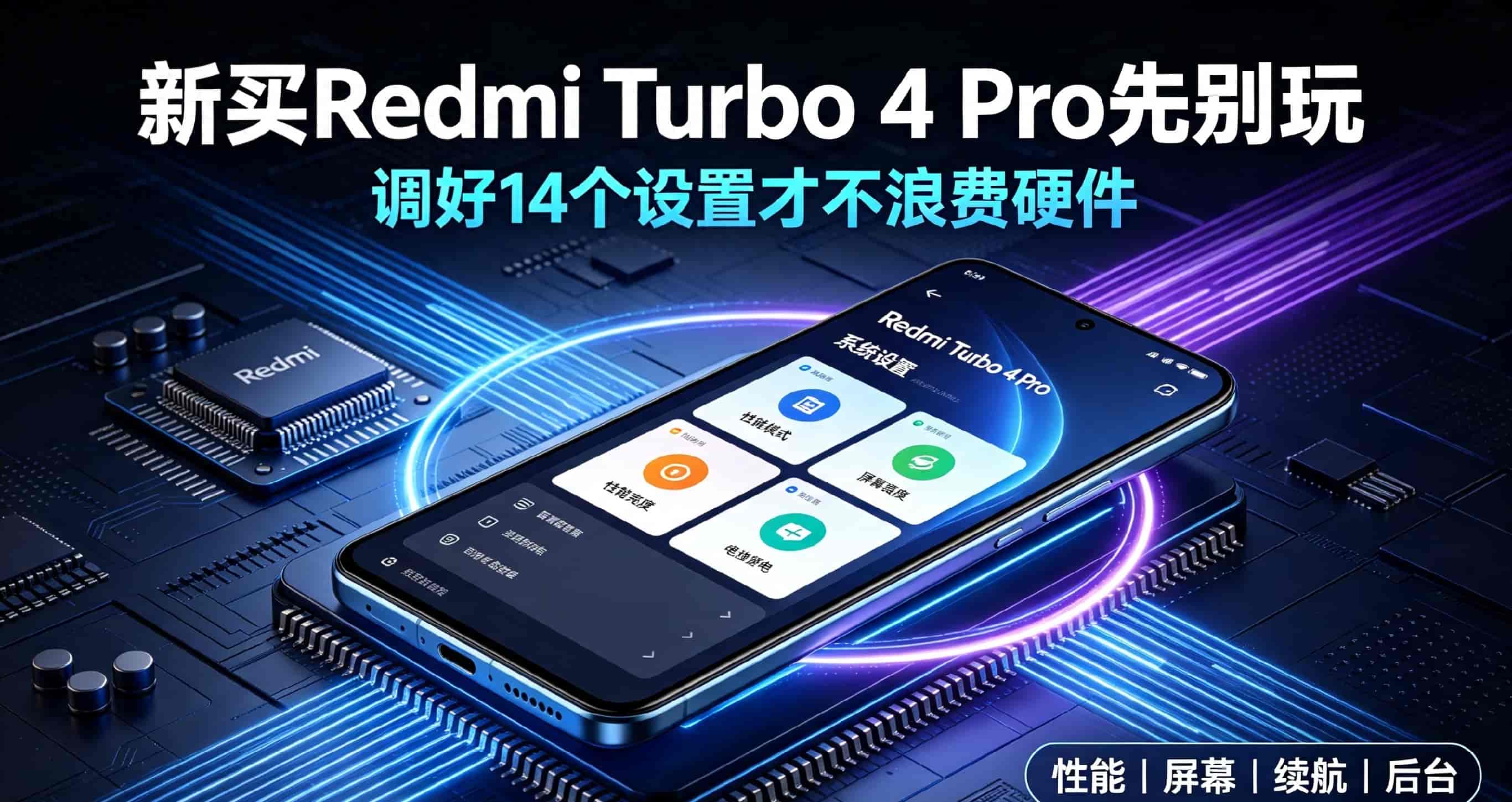 新买Redmi Turbo 4 Pro先别玩，调好这14个设置才不浪费硬件
