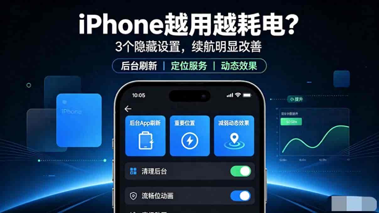 iPhone越用越耗电？3个隐藏设置，续航直接提升一半