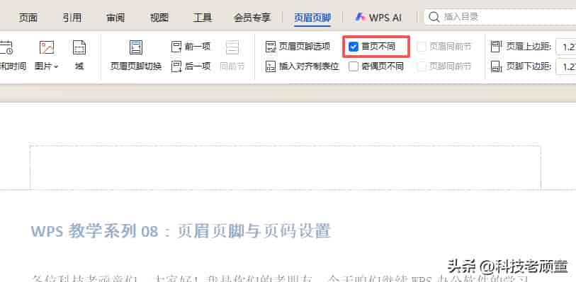 WPS教学系列08:页眉页脚与页码设置