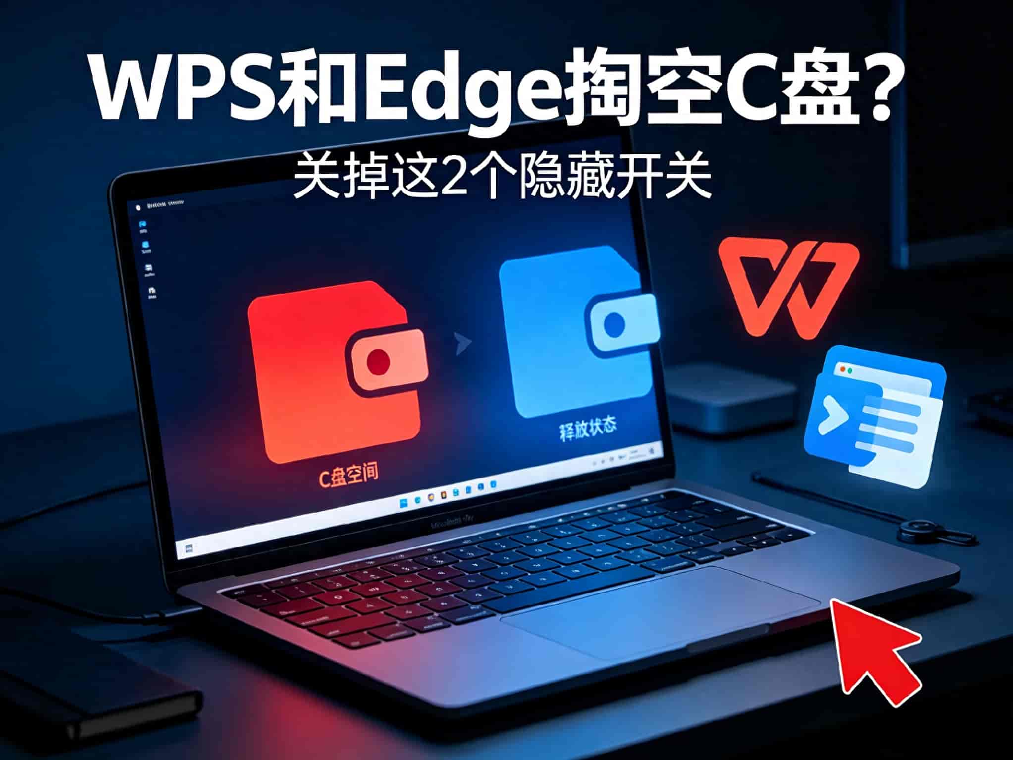 WPS和Edge偷偷掏空你的C盘！关掉这2个隐藏开关，电脑再畅用三年