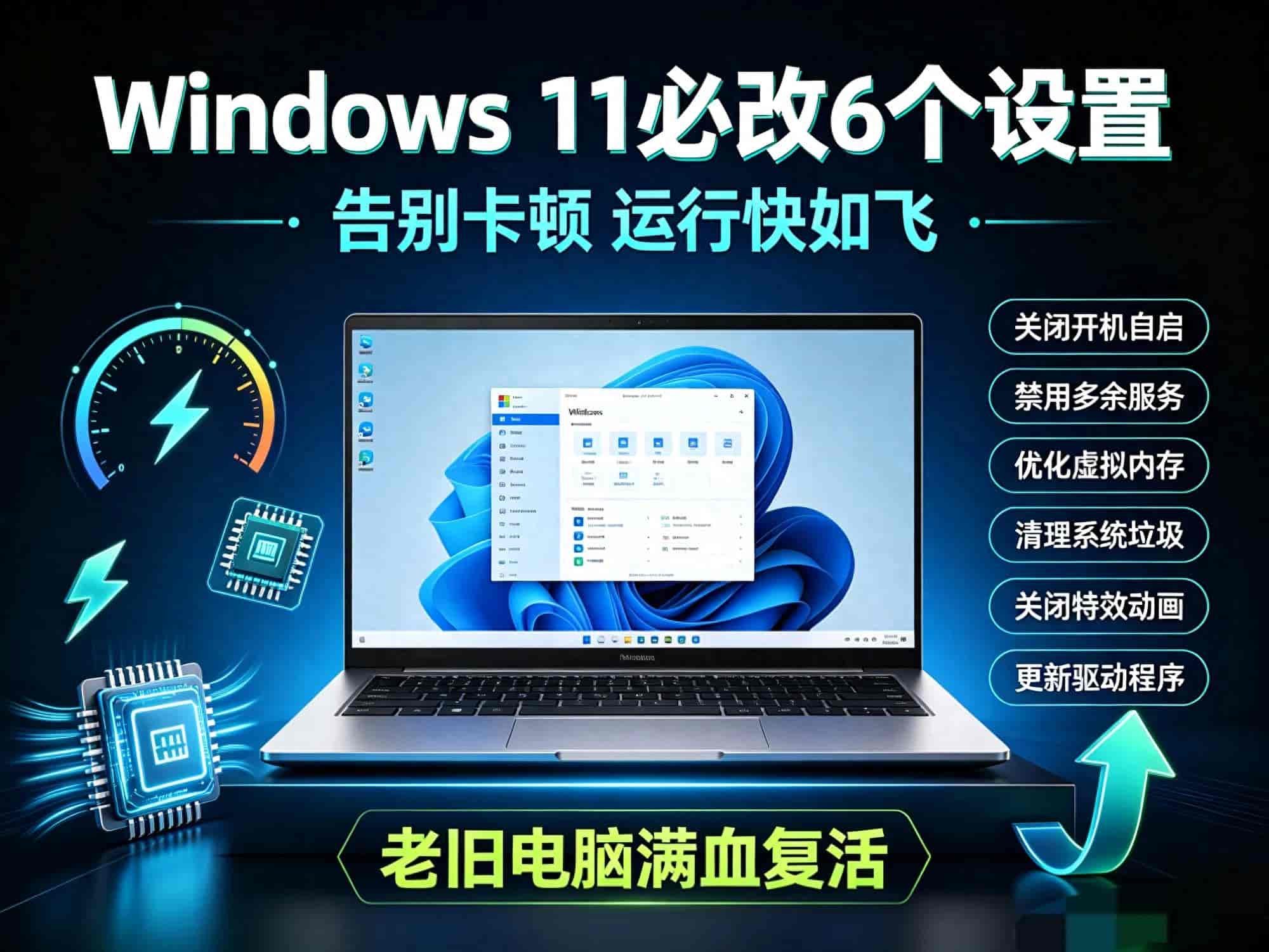 Windows 11 必改 6 个设置，告别卡顿，运行快如飞，老旧电脑满血复活