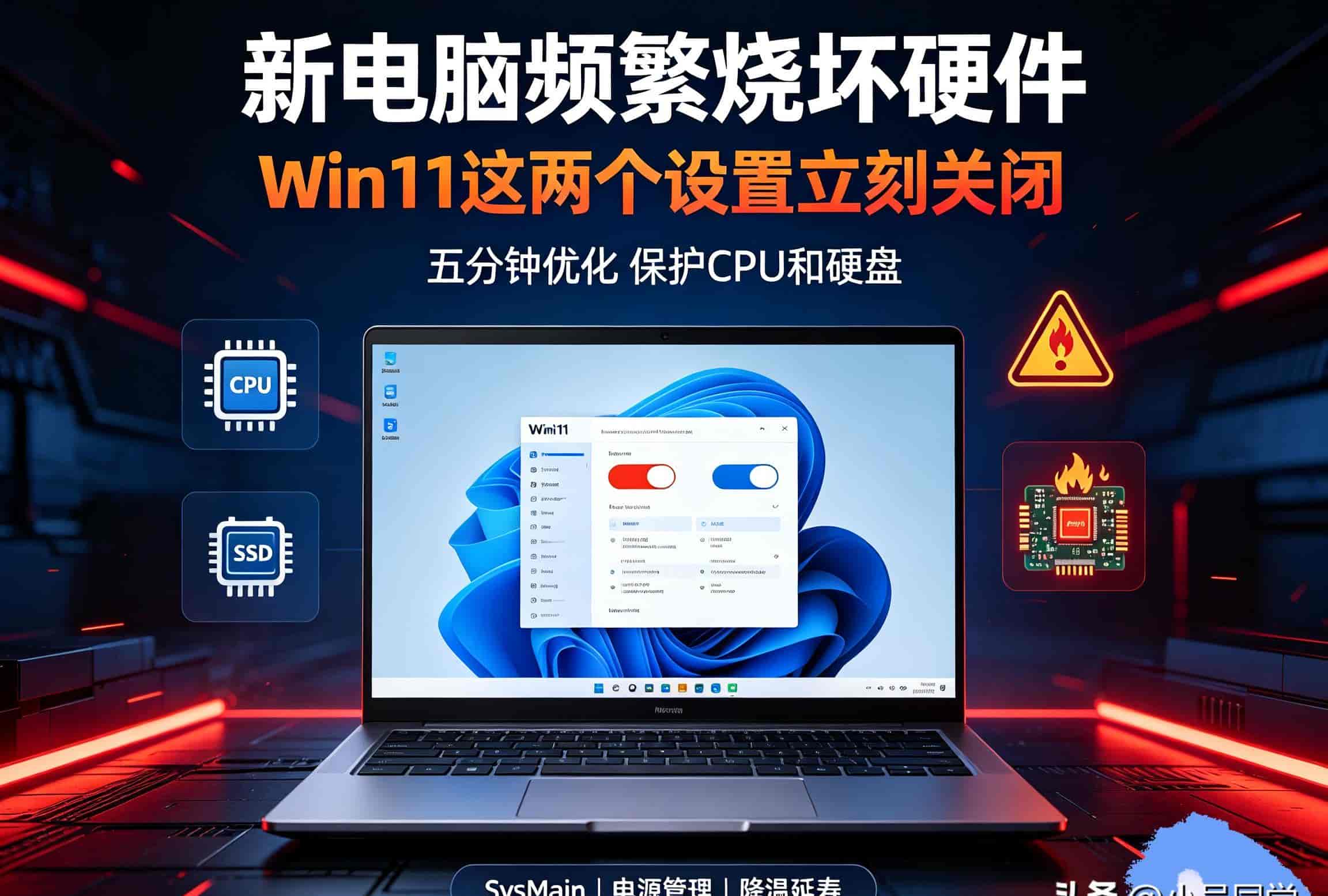 Win11两项默认设置伤硬件?五分钟关掉延寿三年