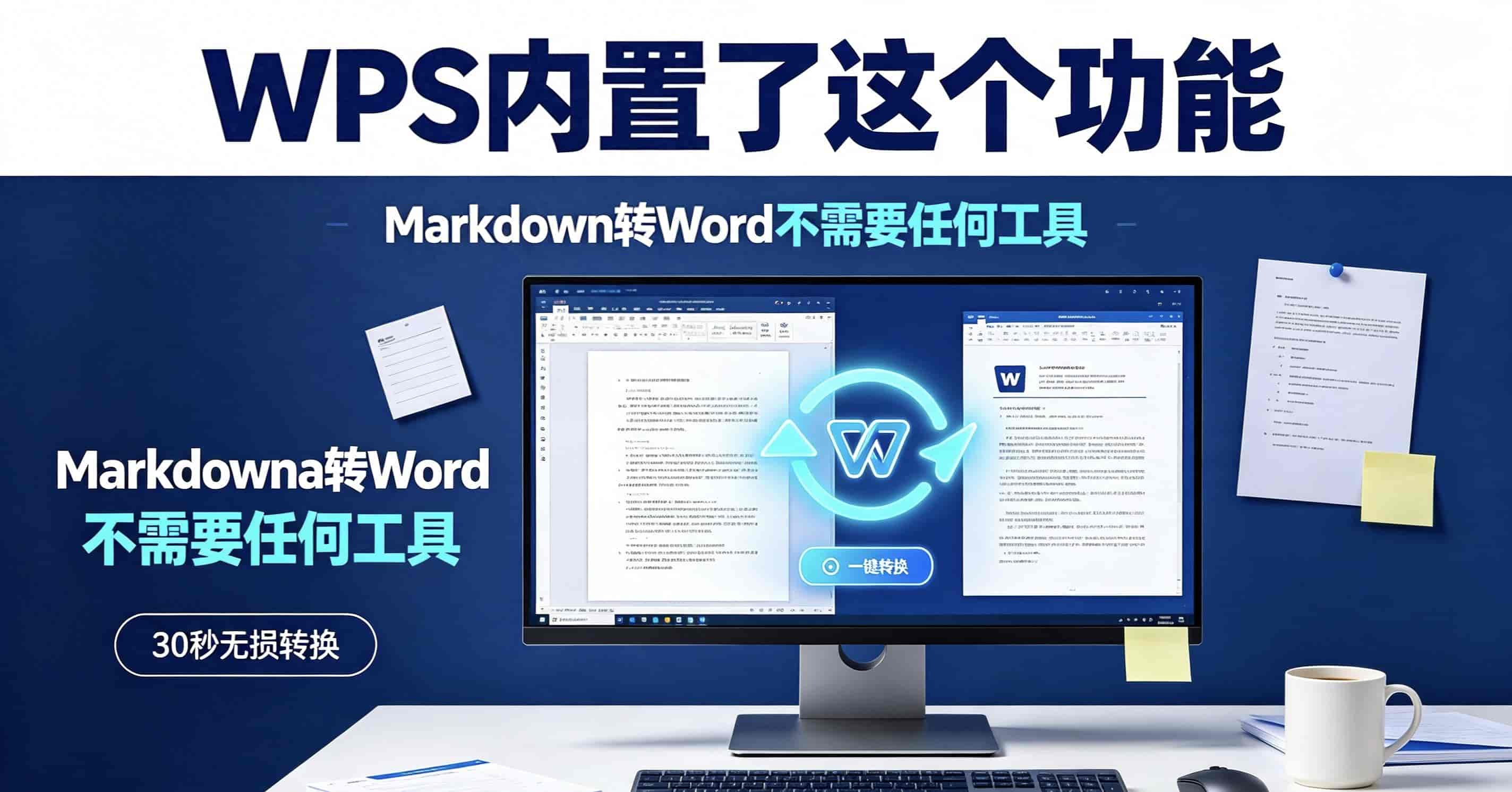 WPS内置了这个功能，Markdown转Word不需要任何工具