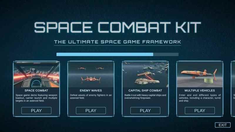 Unity3D Space Combat Kit 2.4 太空战机射击战斗游戏模板源码