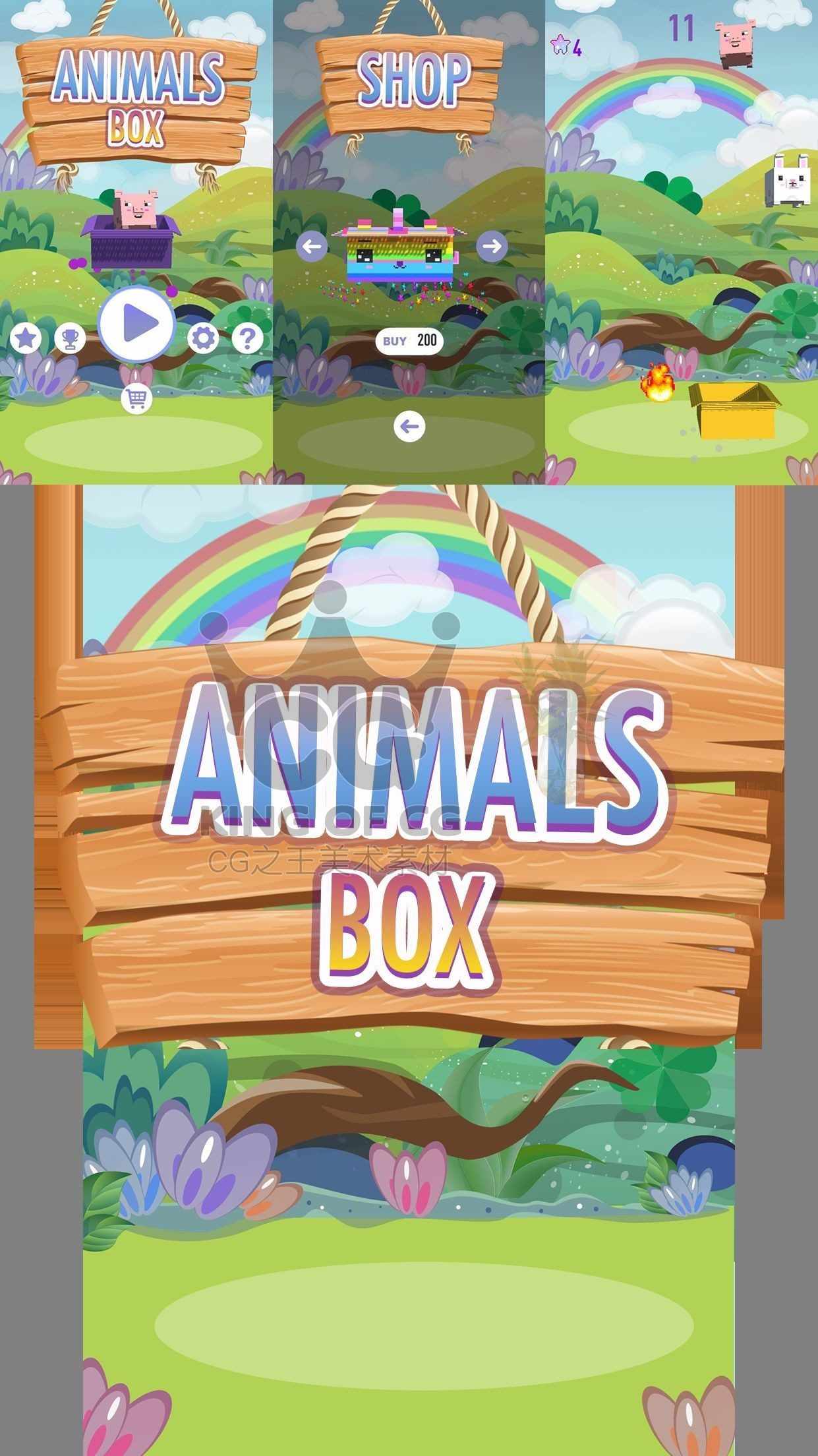 unity休闲游戏项目资源源码Animals Box成品完整项目运行工程素材