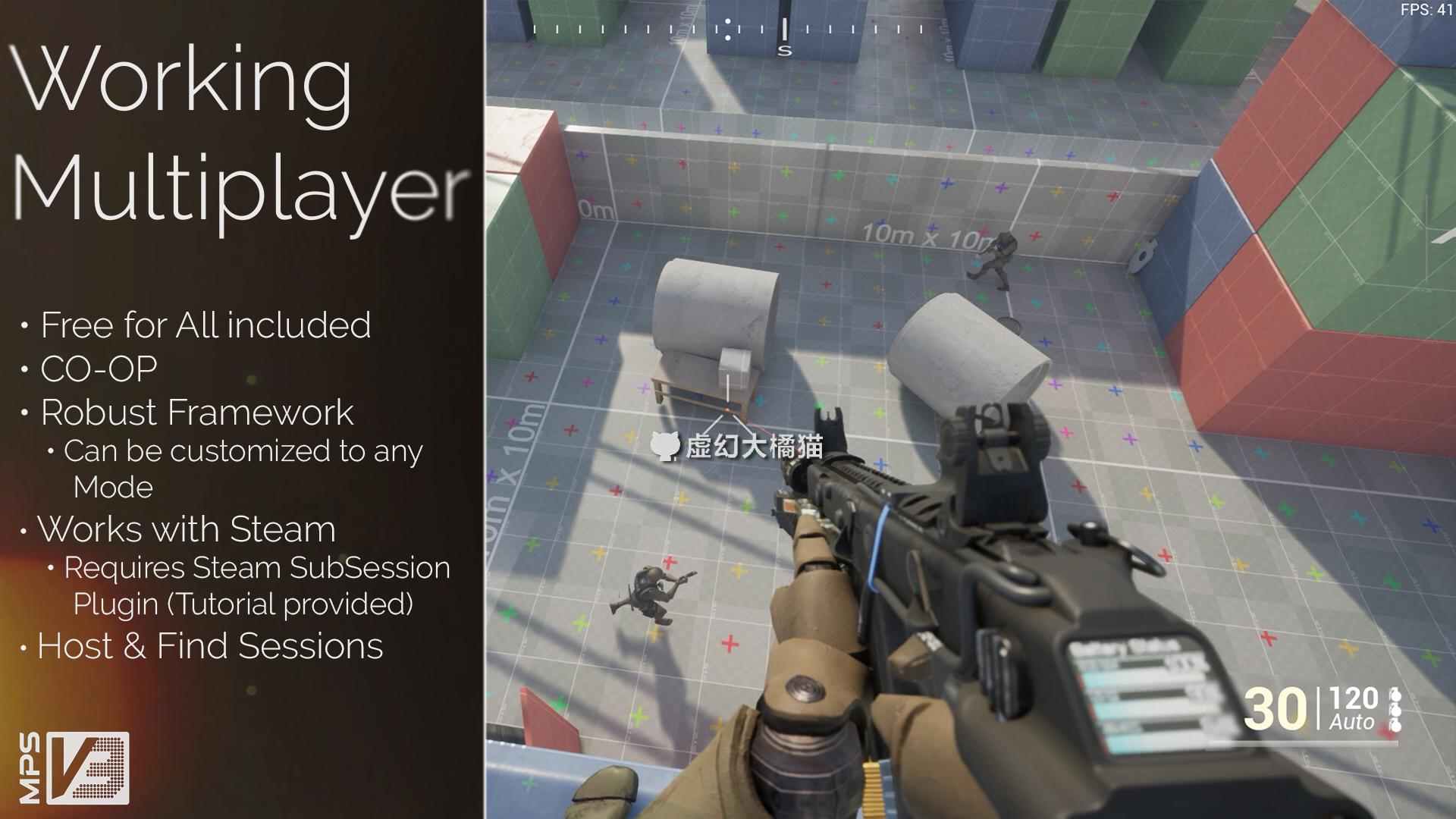 UE5虚幻4 MP System V3 FPS/TPS多人联网射击游戏蓝图工程源码COD
