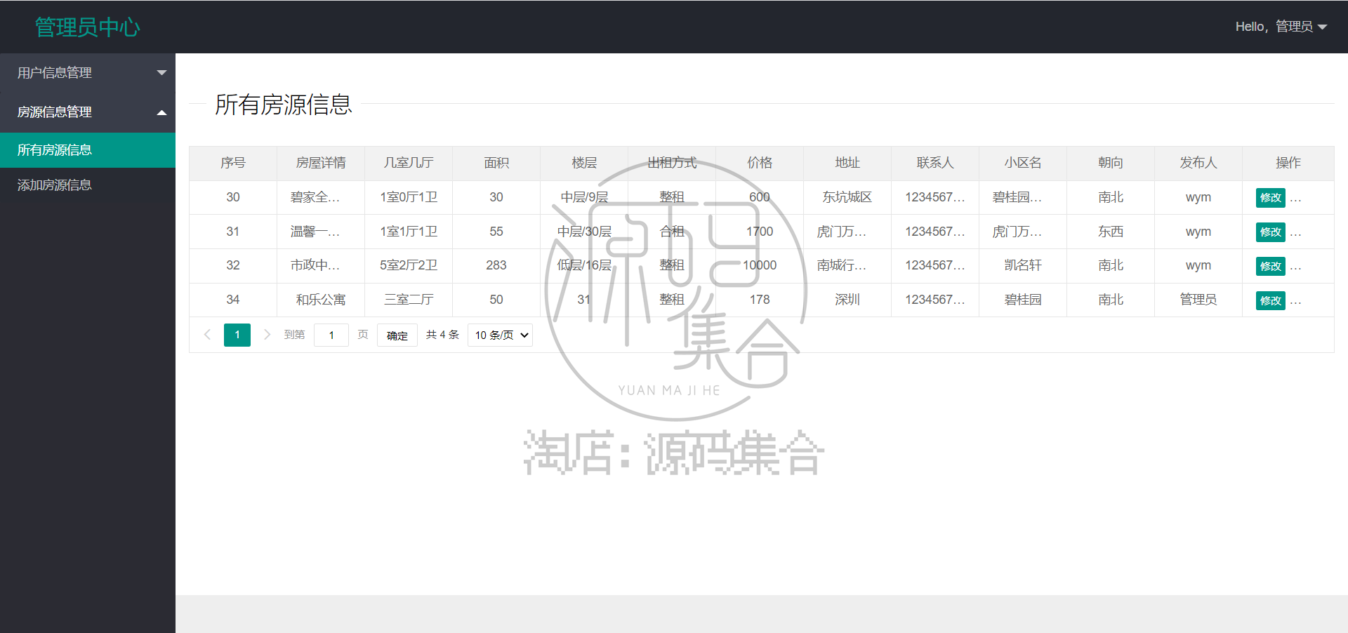 SpringBoot项目源码房屋租聘系统出租租房Jsp JavaWeb项目Mybatis