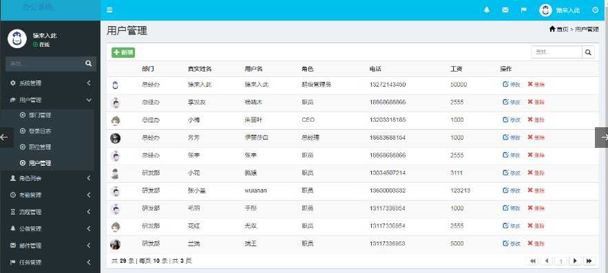 基于SpringBoot+Mybaits框架开发的OA自动化办公系统Java源码