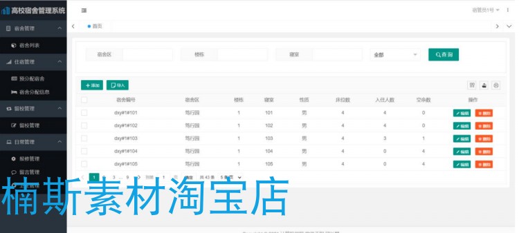 springboot项目 高校宿舍管理系统源码java项目 web开发带文档