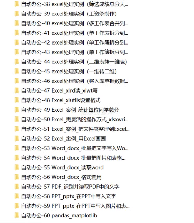 python基础知识项目源码算法练习实例游戏办公word自动化Excel码
