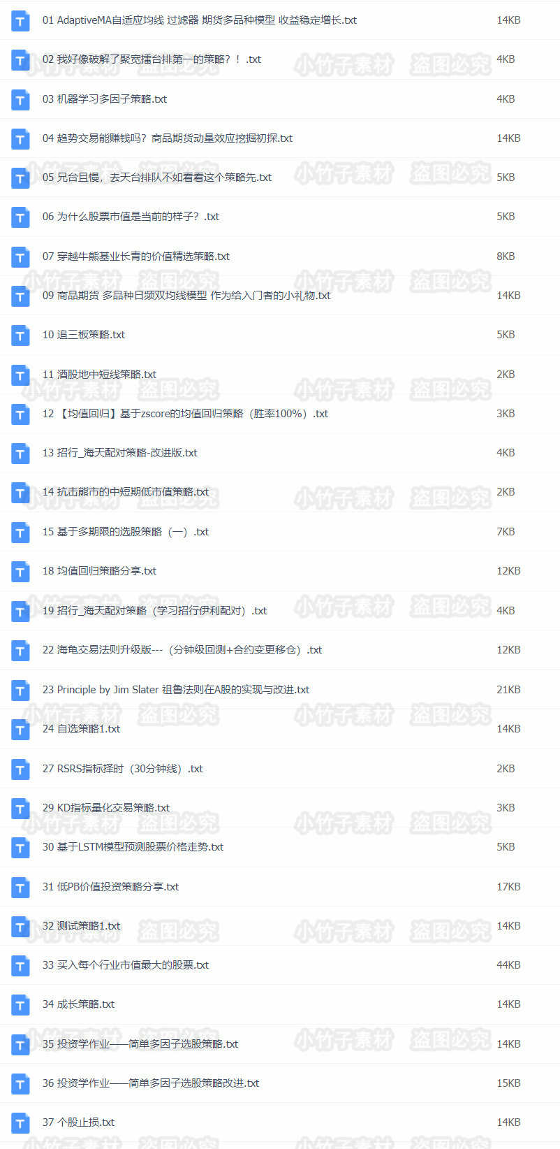 量化投资策略源码模型证券A股翻倍投资代码选股特征研究分析资料