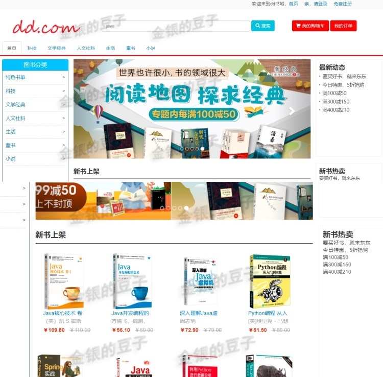 springboot网上书城书店完整源代码 运行文档实验报告 数据库脚本