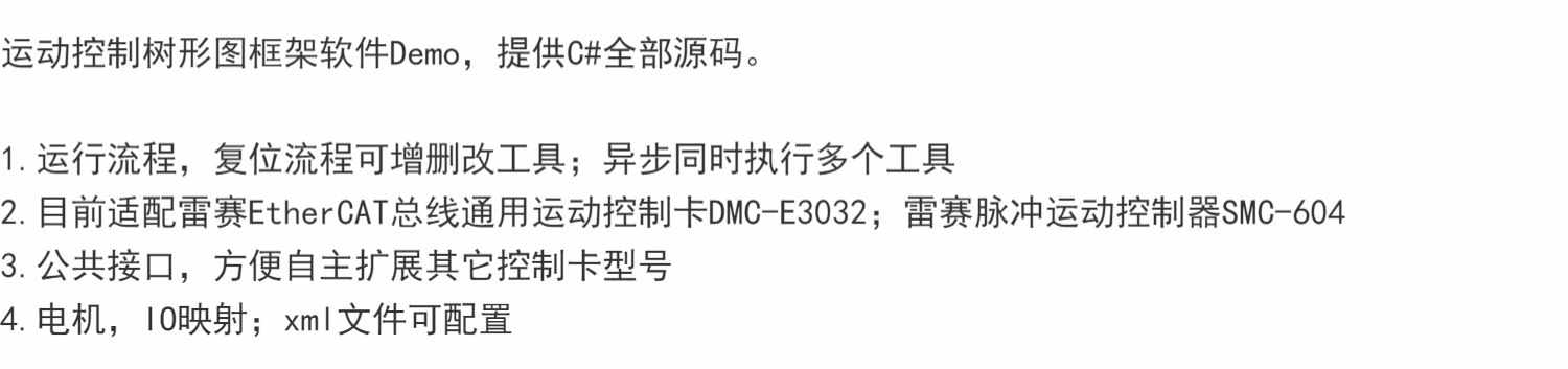 运动控制树形图框架软件Demo，提供C#全部源码。  1.运行流程，复