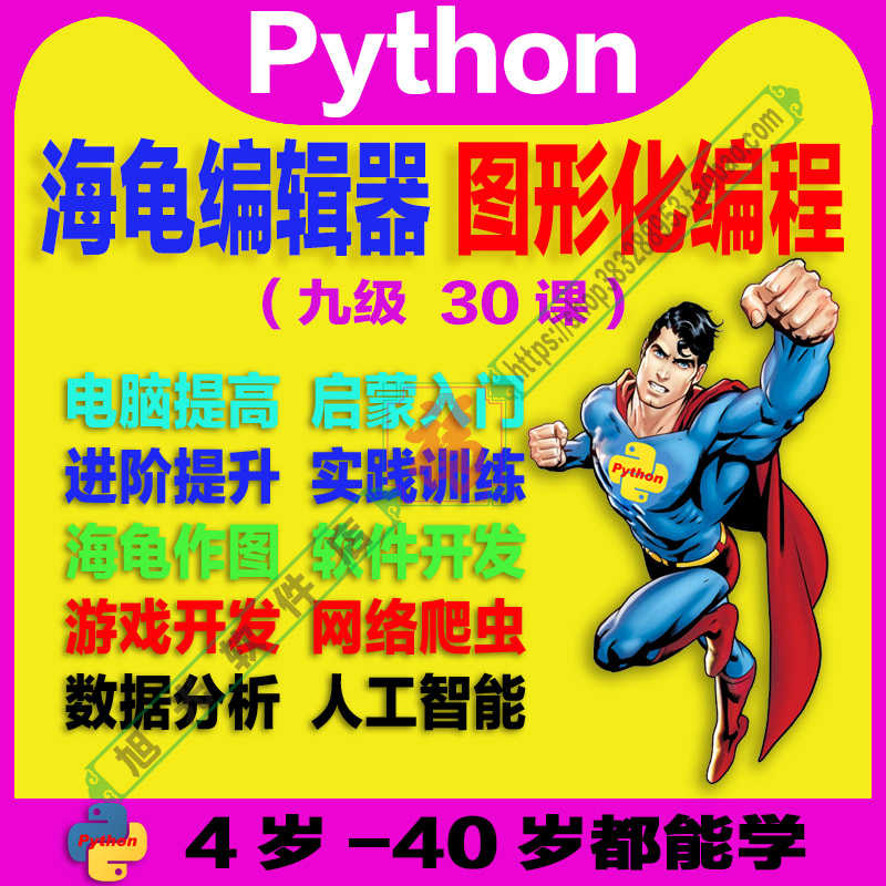 三级 Python海龟编辑器 趣味视频源码素材教案课件青少年少儿编程