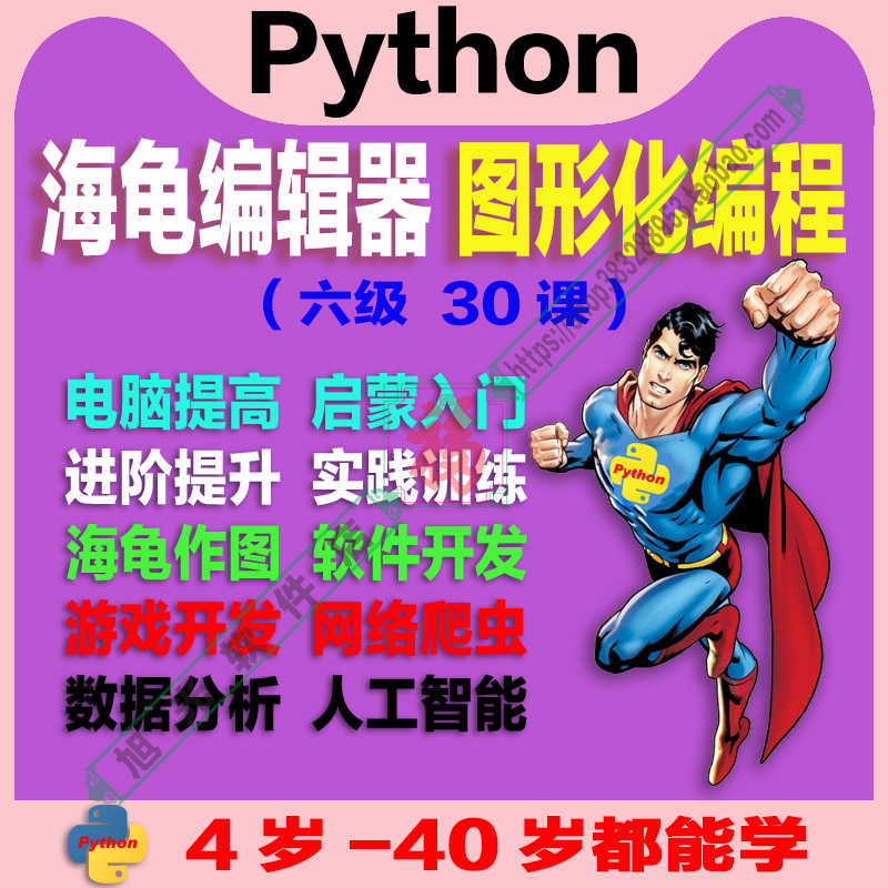 三级 Python海龟编辑器 趣味视频源码素材教案课件青少年少儿编程