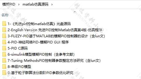 模糊PID控制算法学习参考资料合集matlab源码仿真程序示例文档