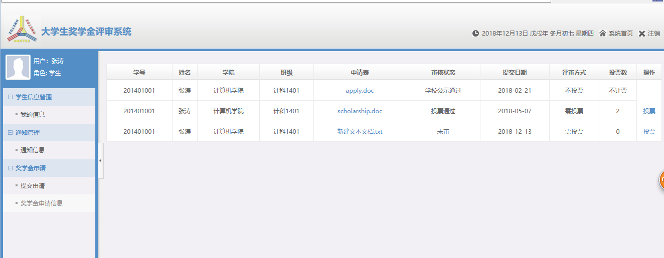 java大学生奖学金评审系统源代码 jsp管理系统项目设计源码带文档