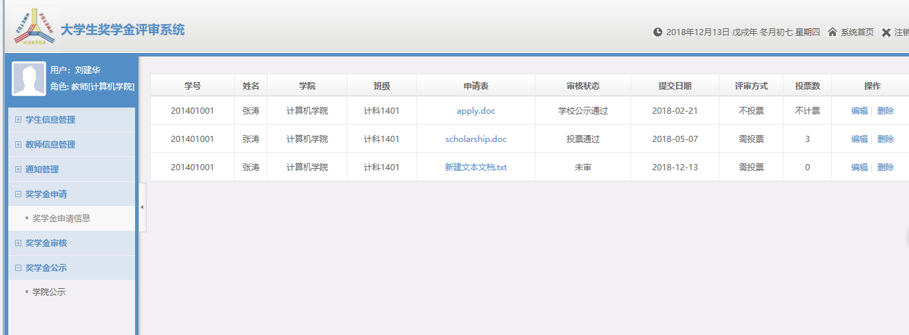 java大学生奖学金评审系统源代码 jsp管理系统项目设计源码带文档