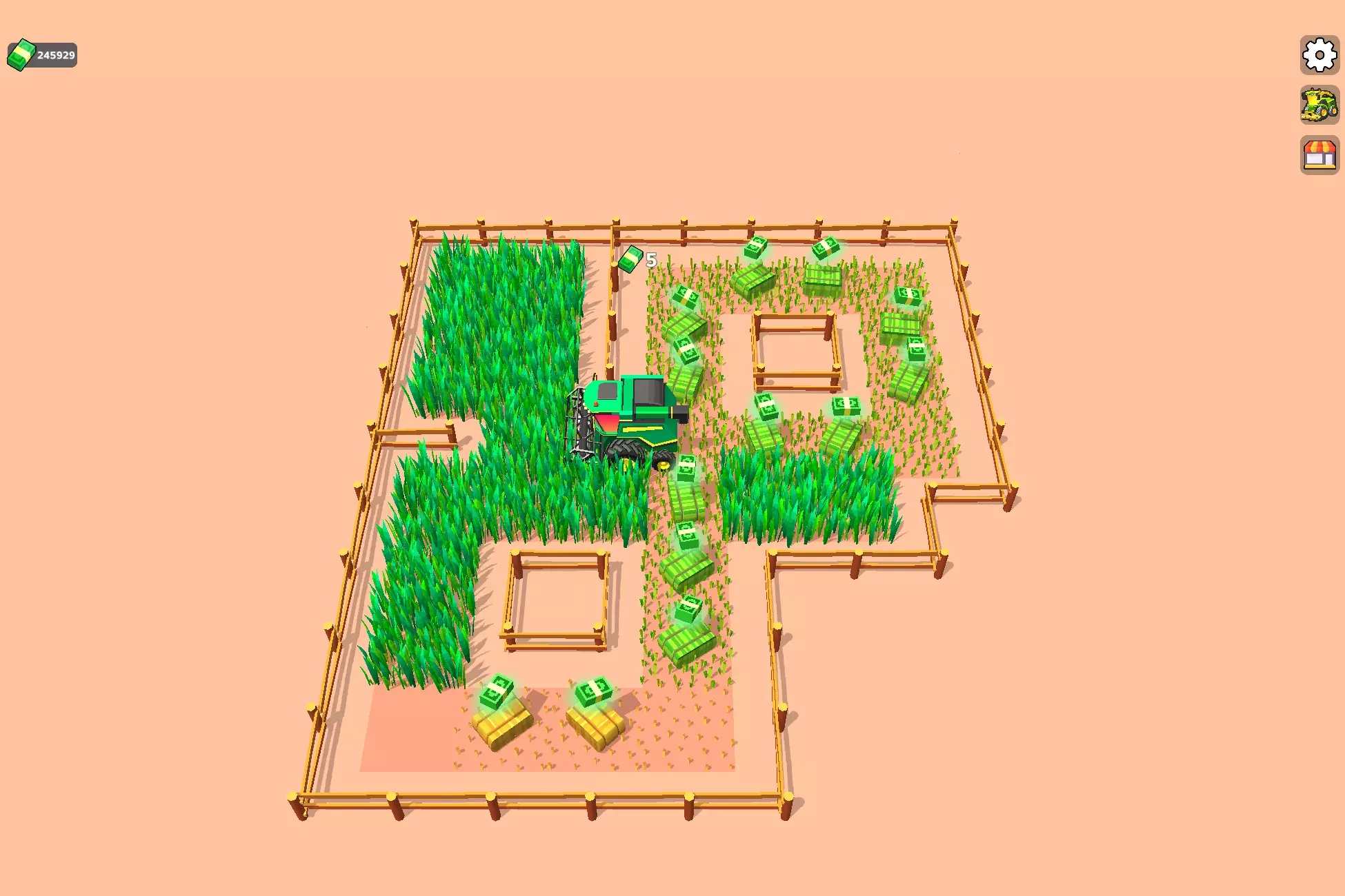 Unity Harvest Master 1.0 免费更新 农场机械收割小游戏源码模板