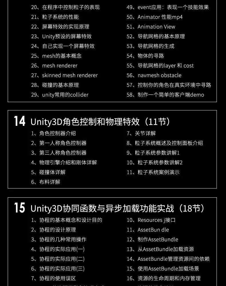 Unity3d/3d游戏开发零基础入门到精通视频教程自学三维在线课程