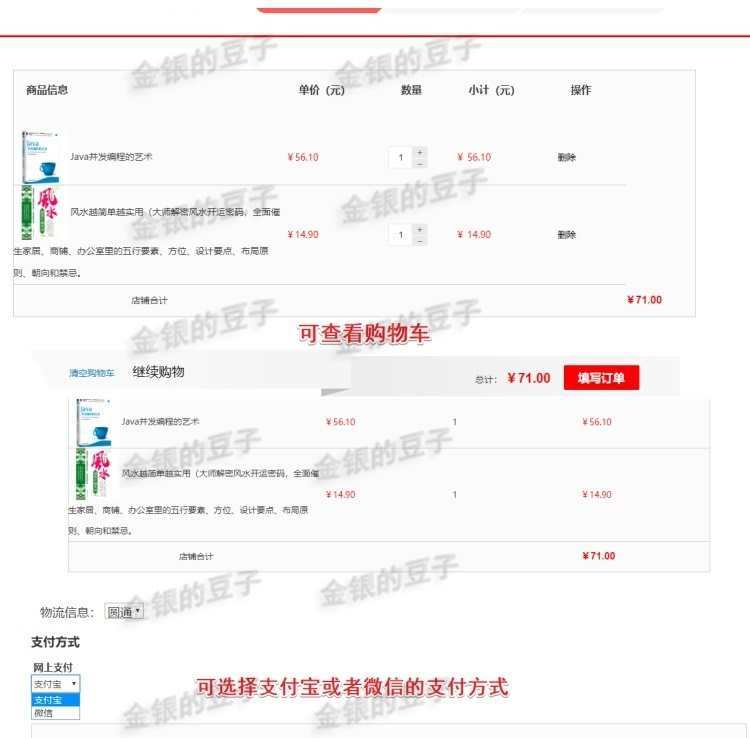 springboot网上书城书店完整源代码 运行文档实验报告 数据库脚本
