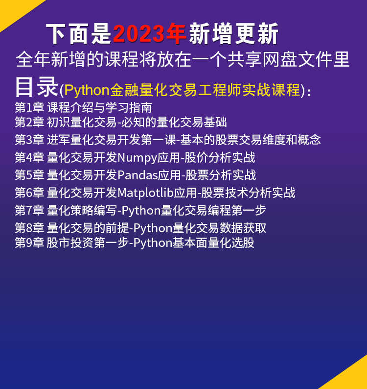 python量化金融课程数据分析股票外汇策略程序化投资交易视频教程