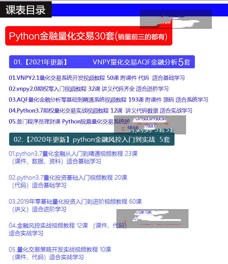 python量化金融课程数据分析股票外汇策略程序化投资交易视频教程