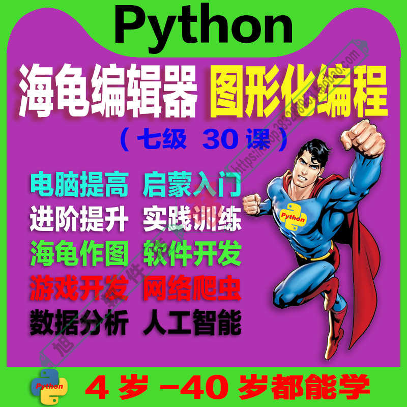 三级 Python海龟编辑器 趣味视频源码素材教案课件青少年少儿编程
