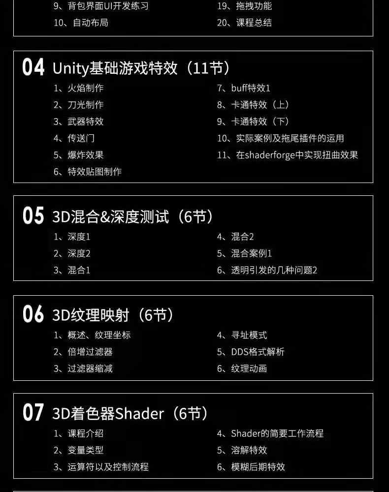 Unity3d/3d游戏开发零基础入门到精通视频教程自学三维在线课程