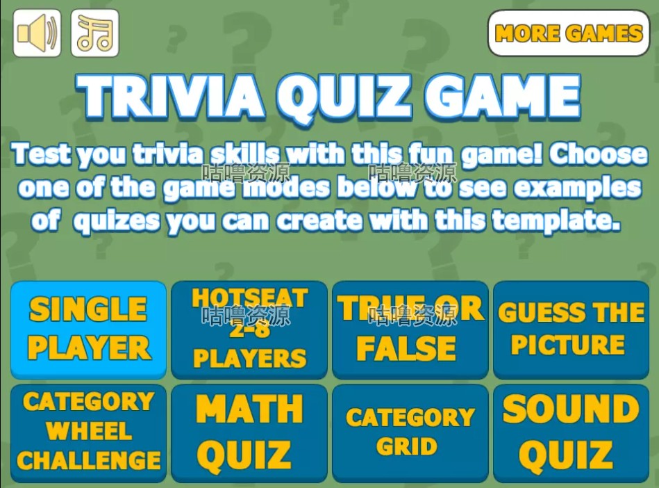 Unity3D Trivia Quiz Game Template 1.99f52 益智问答小游戏源码