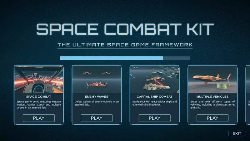 Unity3D  Space Combat Kit 2.4 太空战机射击战斗游戏模板源码