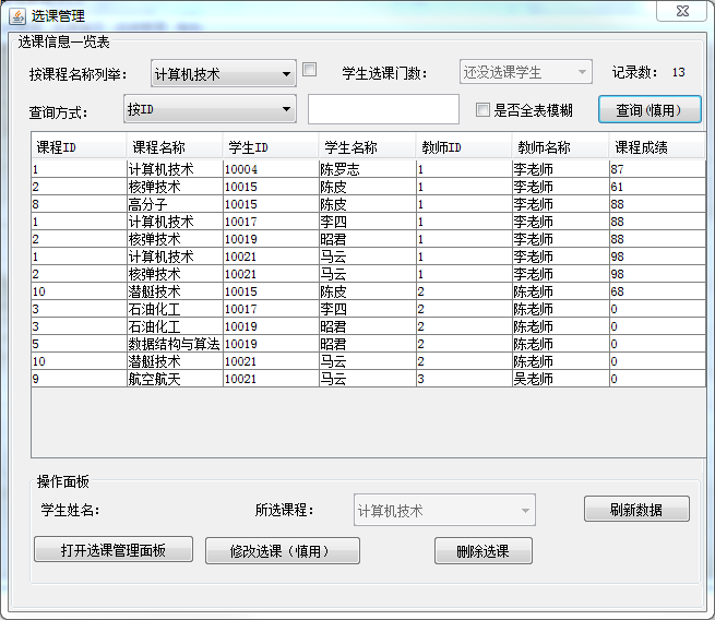 Java mysql学生成绩管理系统源代码带文档报告导入辅导视频MYSQL
