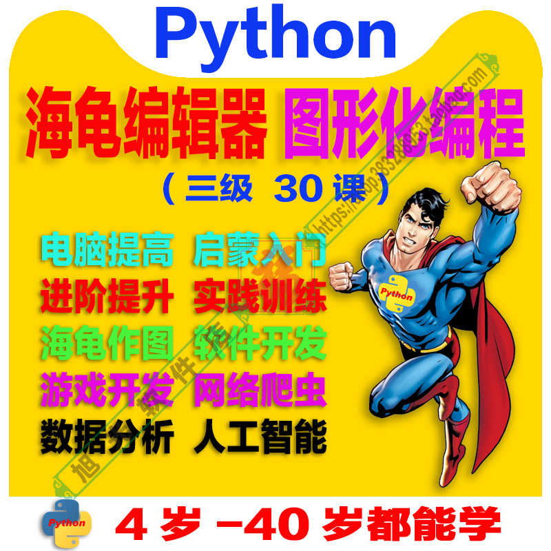 三级 Python海龟编辑器 趣味视频源码素材教案课件青少年少儿编程