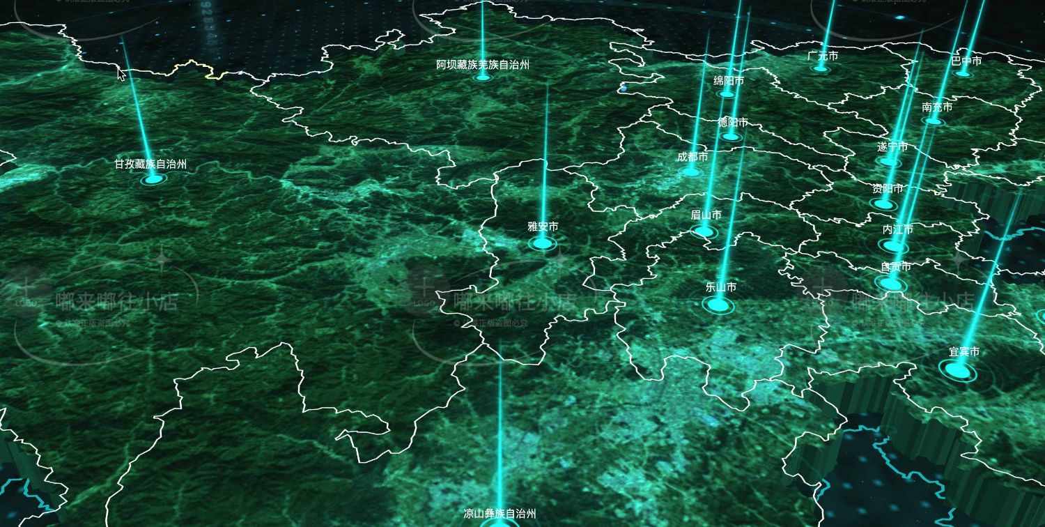 【自动发货】Three.Js (WebGL ThreeJs) 网页3D Json地图特效源码