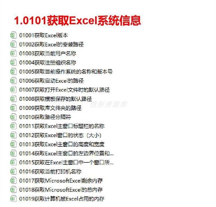 EXCEL VBA 经典代码大全库源实例宏函数自学习快速提升入门技巧