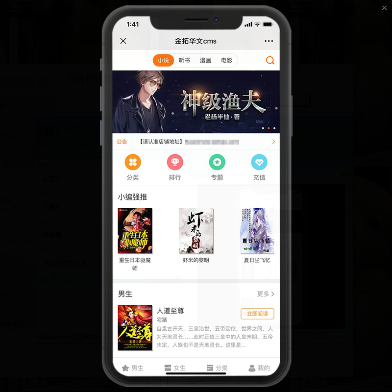 小说漫画app在线开发 有声小说会员体系广告配置 源码搭建