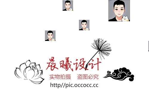 2022古风水墨头像水印源码psd源文件模板设计图片样式简约清新