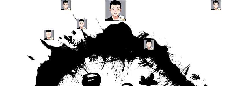 2022古风水墨头像水印源码psd源文件模板设计图片样式简约清新
