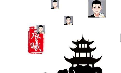 2022古风水墨头像水印源码psd源文件模板设计图片样式简约清新