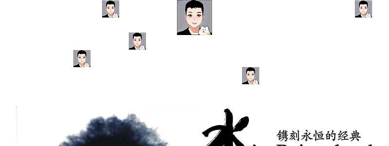 2022古风水墨头像水印源码psd源文件模板设计图片样式简约清新
