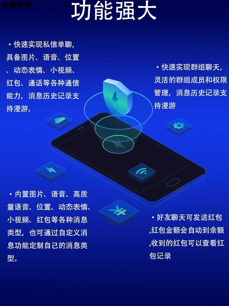 IM即时通讯APP开发音视频通话群红包禁言群主转让搭建部署售源码