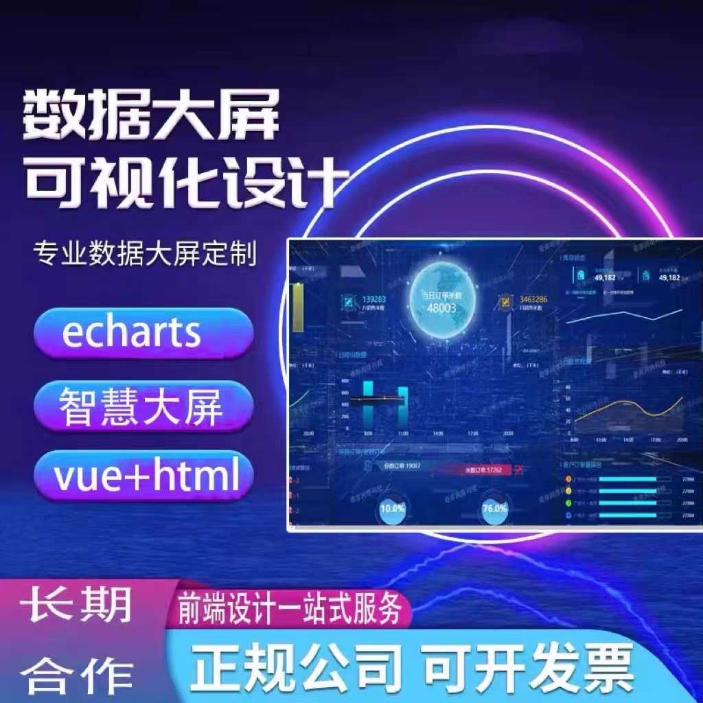 可视化数据大屏系统开发智慧大屏物联网源码搭建智慧大屏数据分析