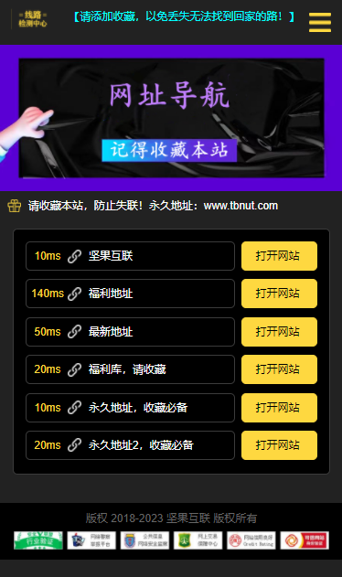 网址导航App下载页模板域名发布页模板防走丢引导页源码网址跳转