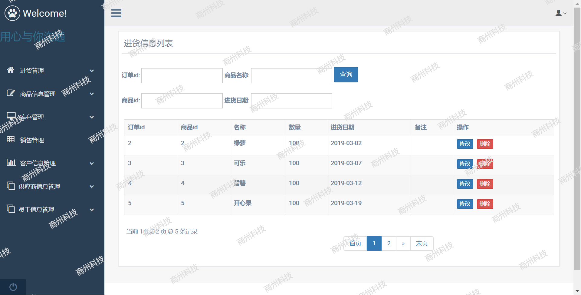 基于SSM超市进销存系统java项目源码 前端bootstrap maven mysql