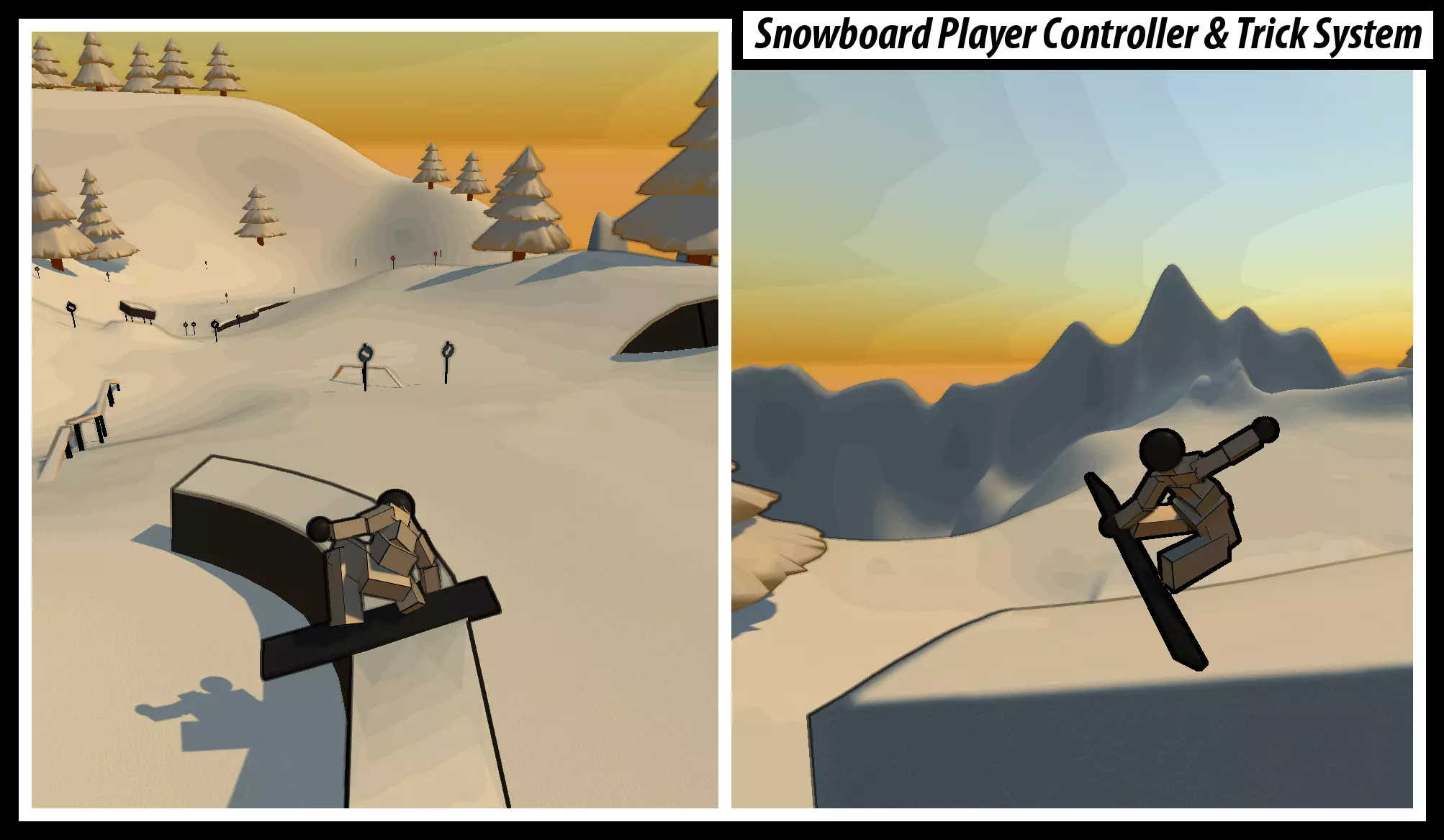 Unity Snowboard Game Starter Pack Template 0.41 滑雪游戏源码