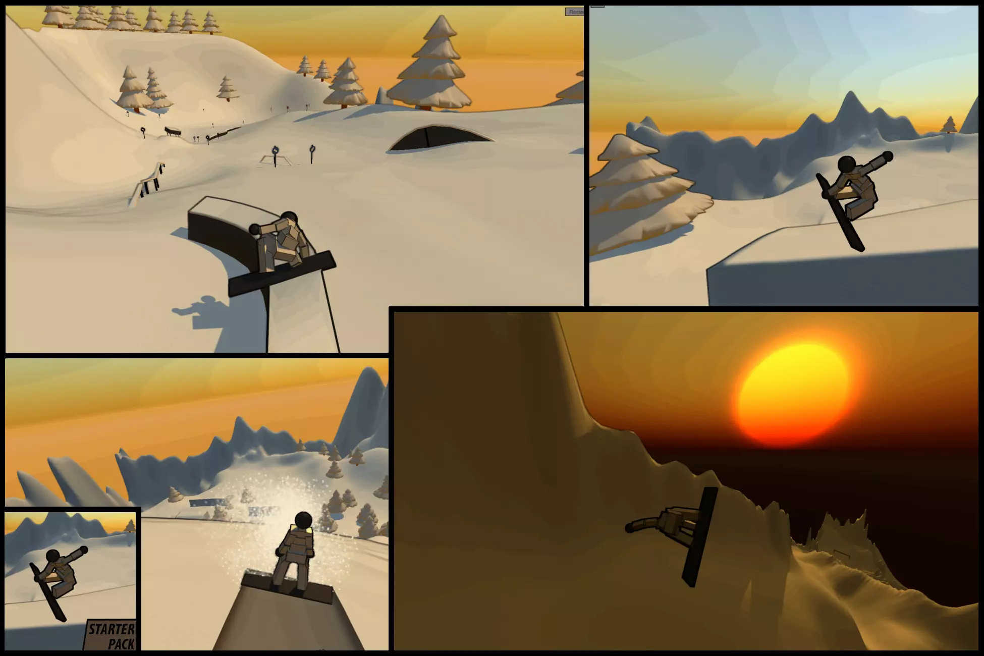 Unity Snowboard Game Starter Pack Template 0.41 滑雪游戏源码