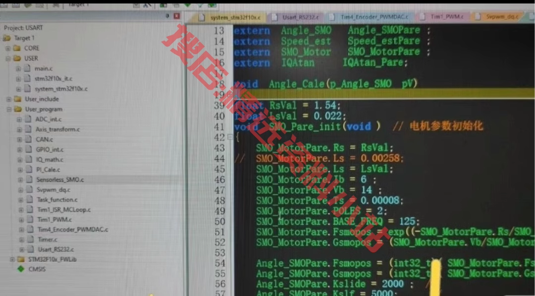 STM32F407无感foc电机控制滑膜观测器Vf启动C源码原理图SMO仿真